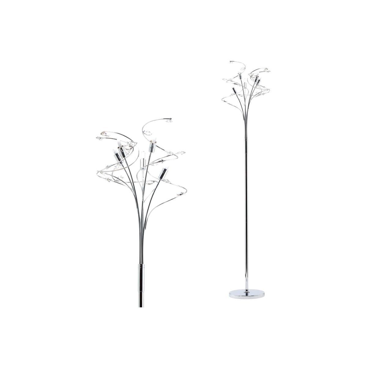 Othello Floor with Clear Glass, Chrome