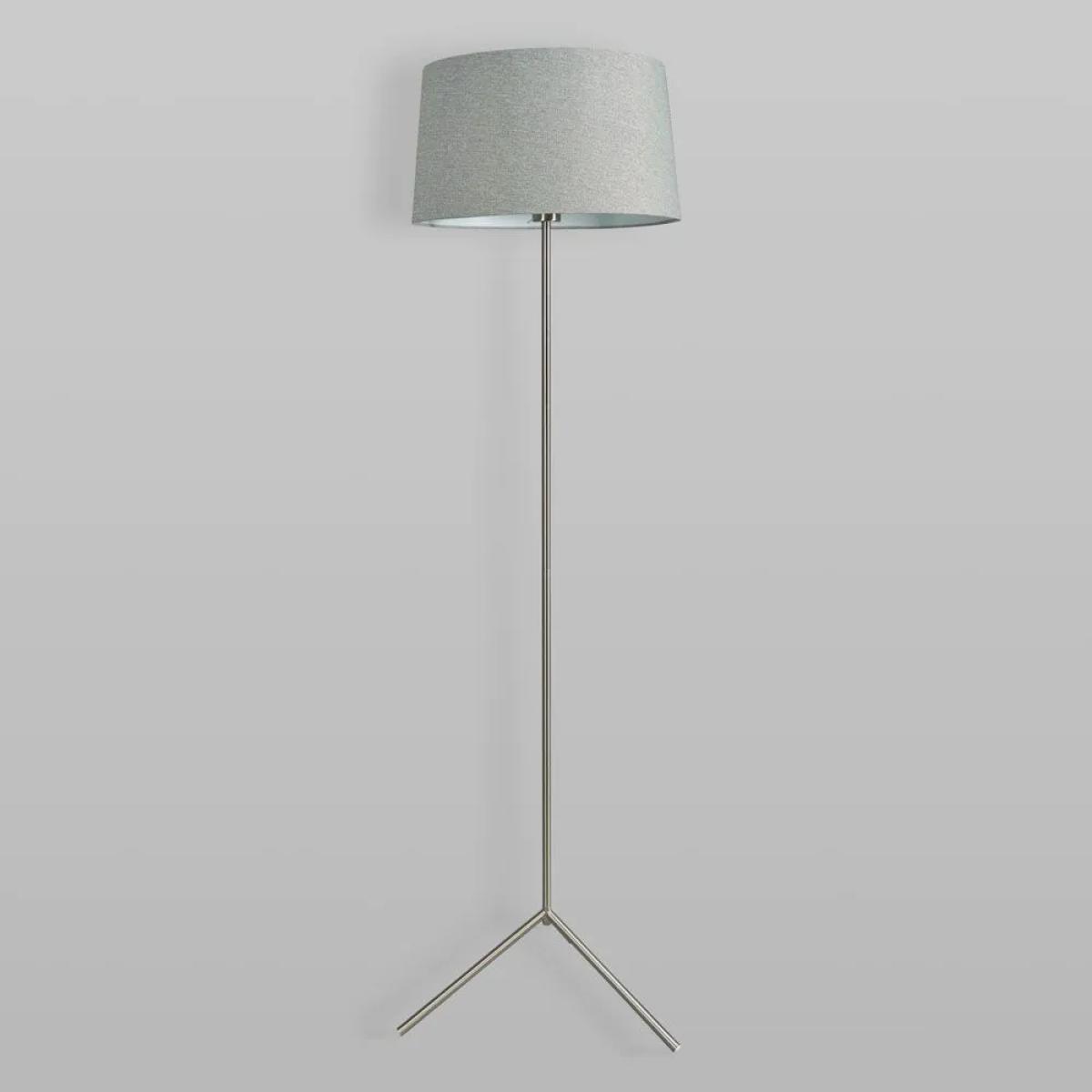 Stassy Tripod Feet Floor Lamp with Grey Shade, Satin Nickel – image 4
