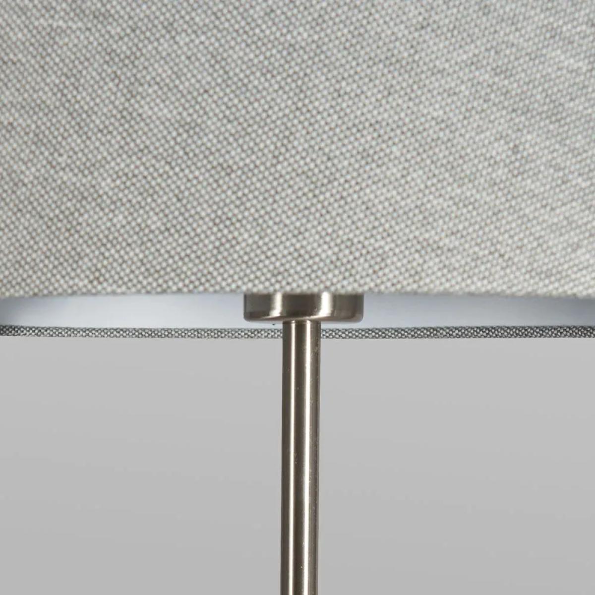 Stassy Tripod Feet Floor Lamp with Grey Shade, Satin Nickel – image 5