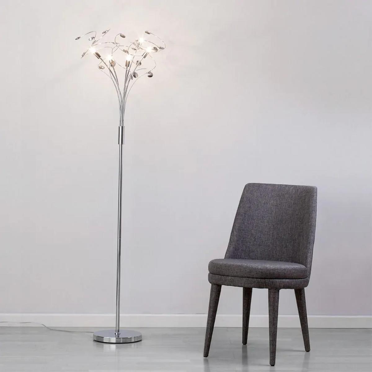 Othello Floor Lamp with Smoke Glass, Chrome – image 2