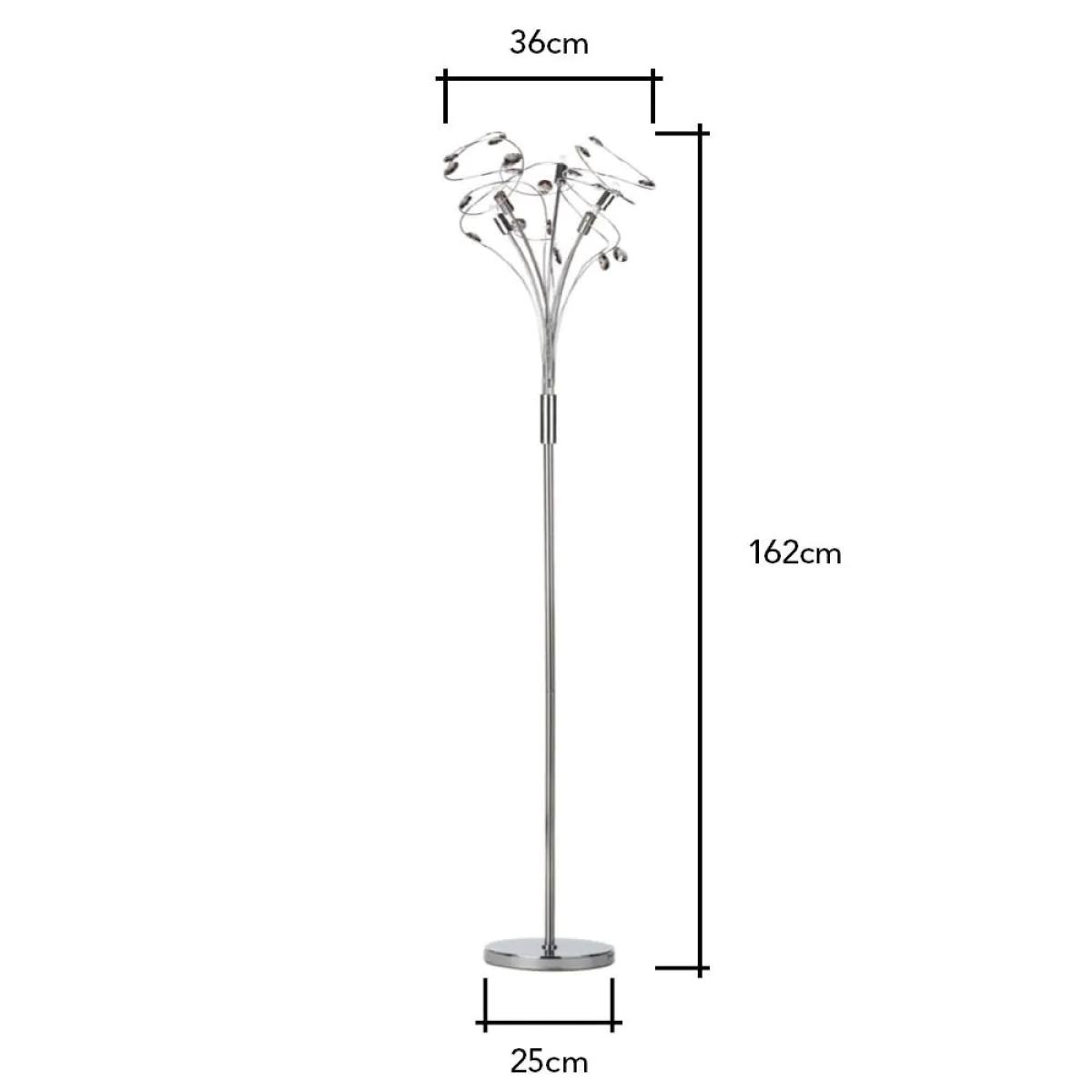 Othello Floor Lamp with Smoke Glass, Chrome – image 4