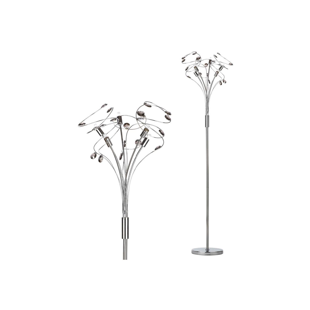 Othello Floor Lamp with Smoke Glass, Chrome – image 1