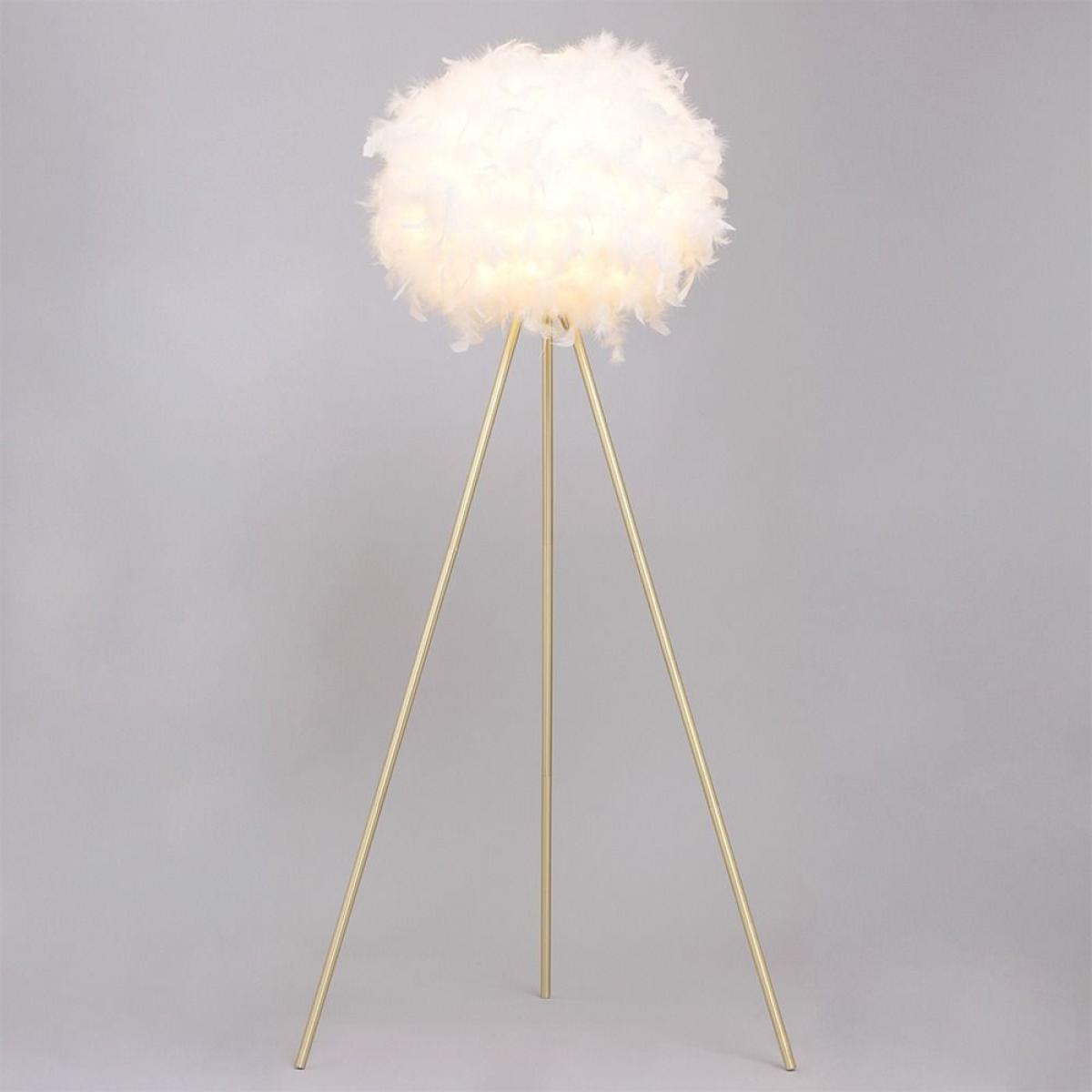 Plume Feather Tripod Floor Lamp, Brass – image 4