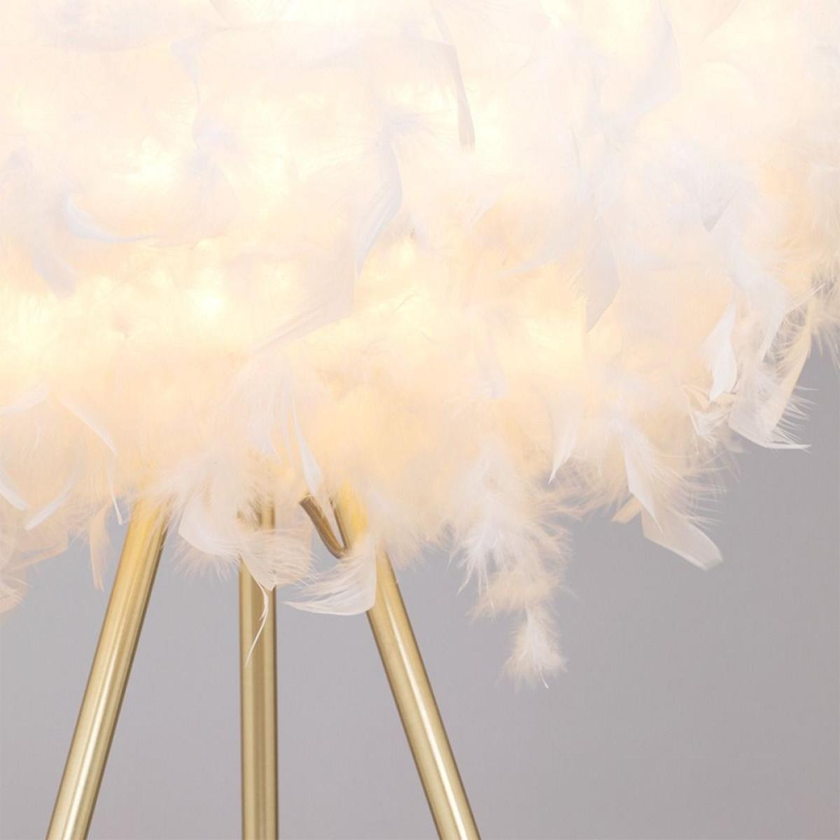 Plume Feather Tripod Floor Lamp, Brass – image 6