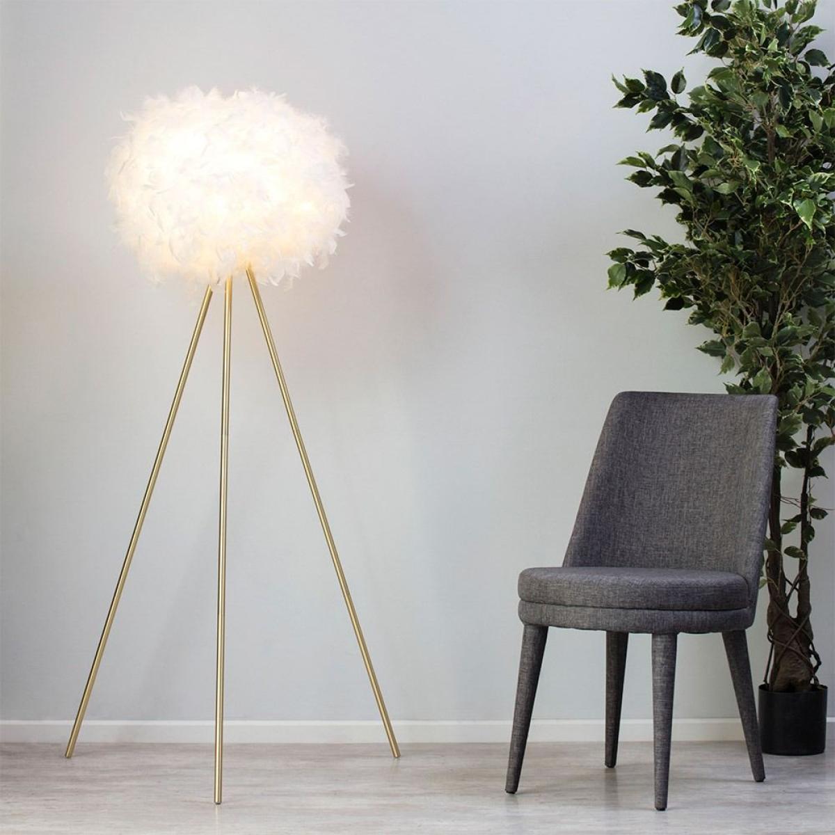Plume Feather Tripod Floor Lamp, Brass – image 7