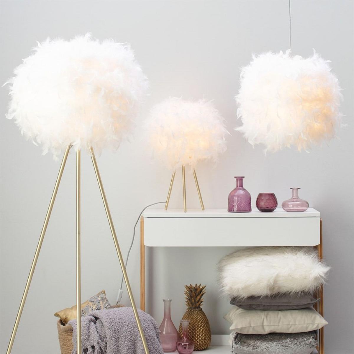 Plume Feather Tripod Floor Lamp, Brass – image 8