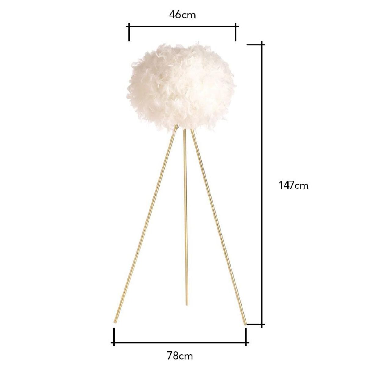Plume Feather Tripod Floor Lamp, Brass – image 9