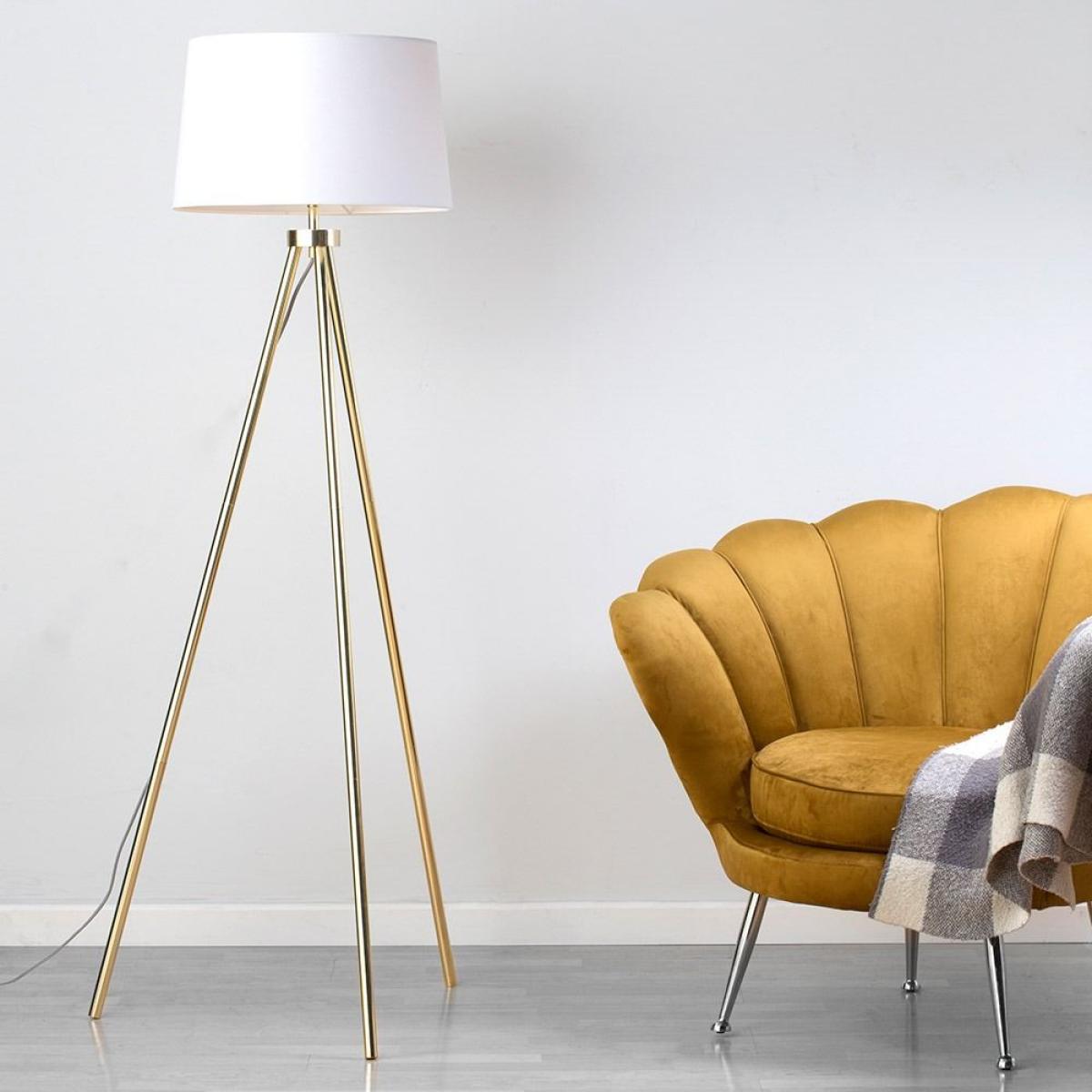 Tristan Tripod Floor Lamp, Brass – image 2