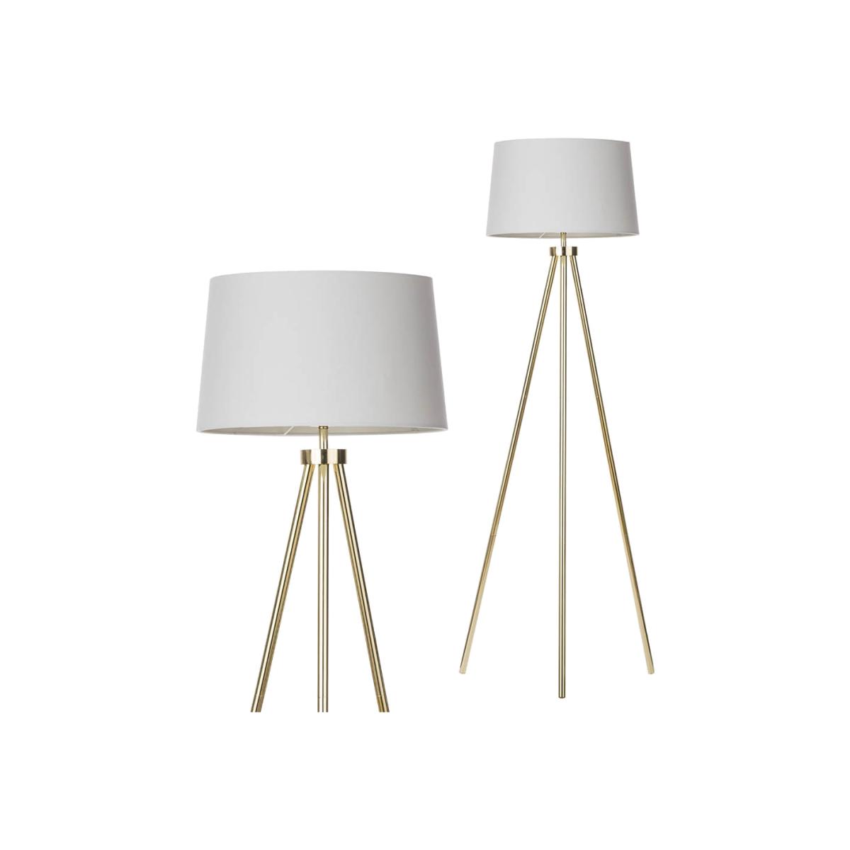 Tristan Tripod Floor Lamp, Brass – image 1