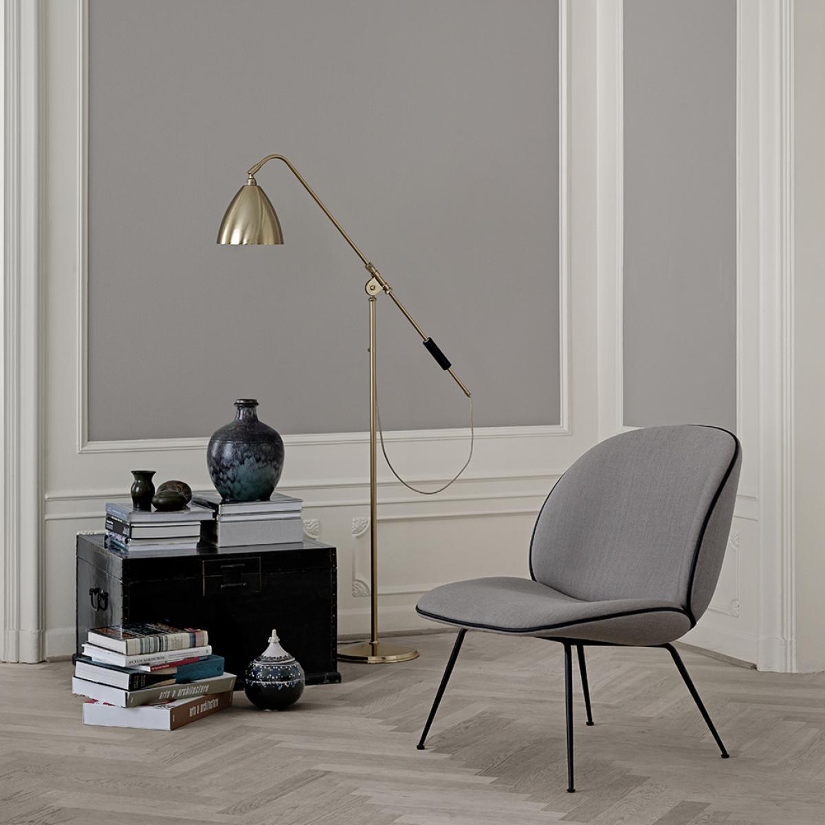 Medium Bestlite BL4 Floor Lamp in Black Brass & White – image 9