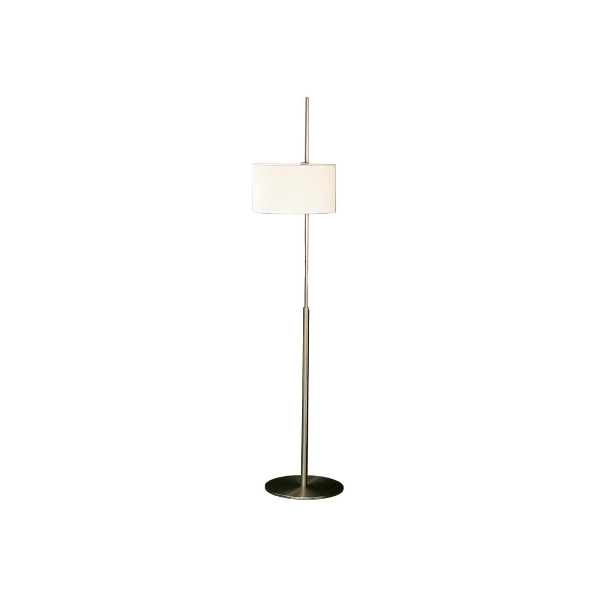 TMD Floor Lamp in White Linen & Satin Nickel