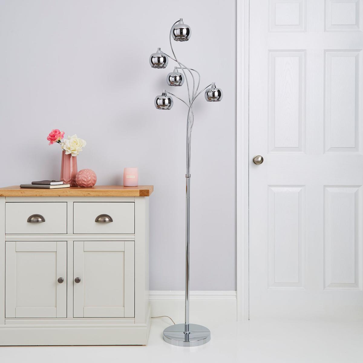 Seychelles Smoked 5 Light Floor Lamp Silver – image 2