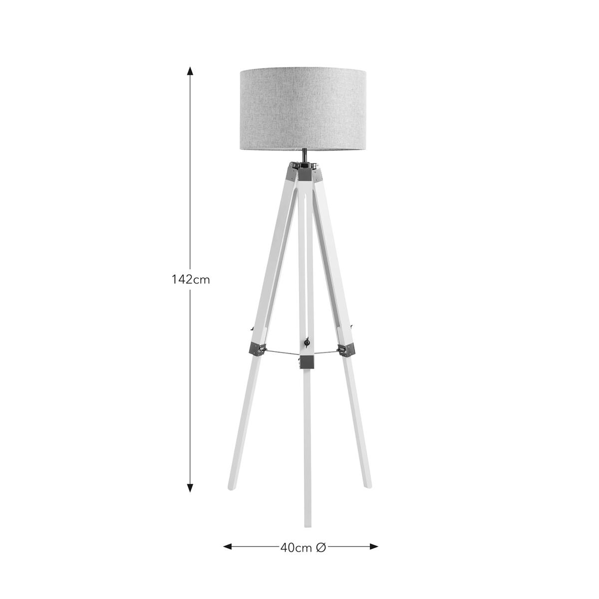 Trio Tripod Floor Lamp, Satin Nickel White – image 7