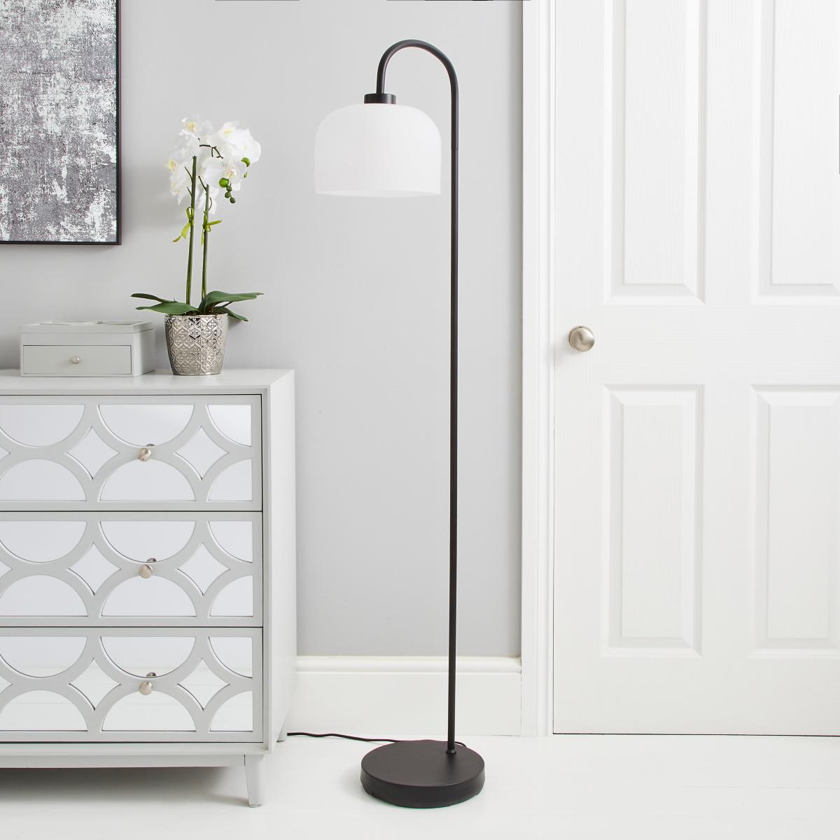 Palazzo Black Frosted Floor Lamp Black – image 2