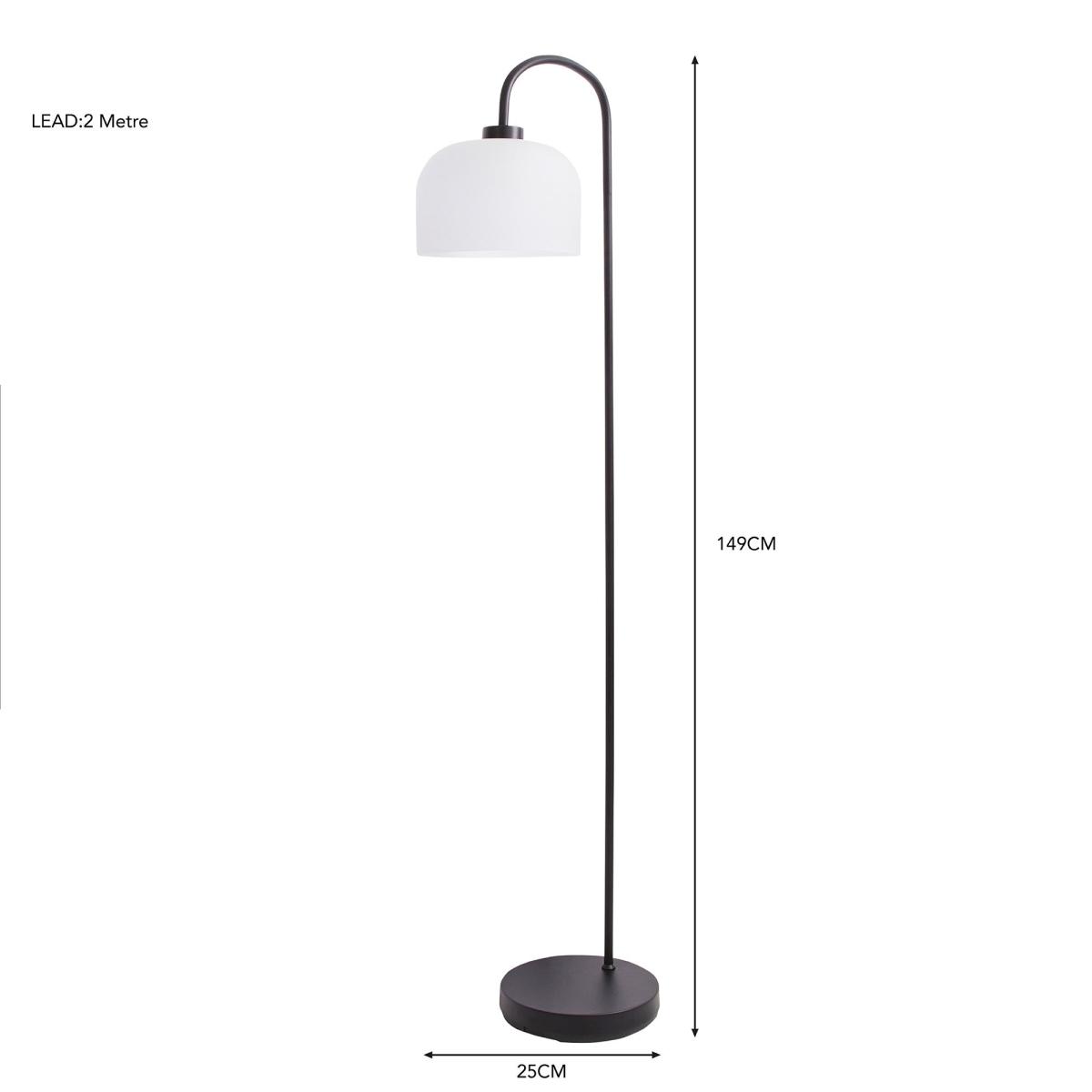 Palazzo Black Frosted Floor Lamp Black – image 6