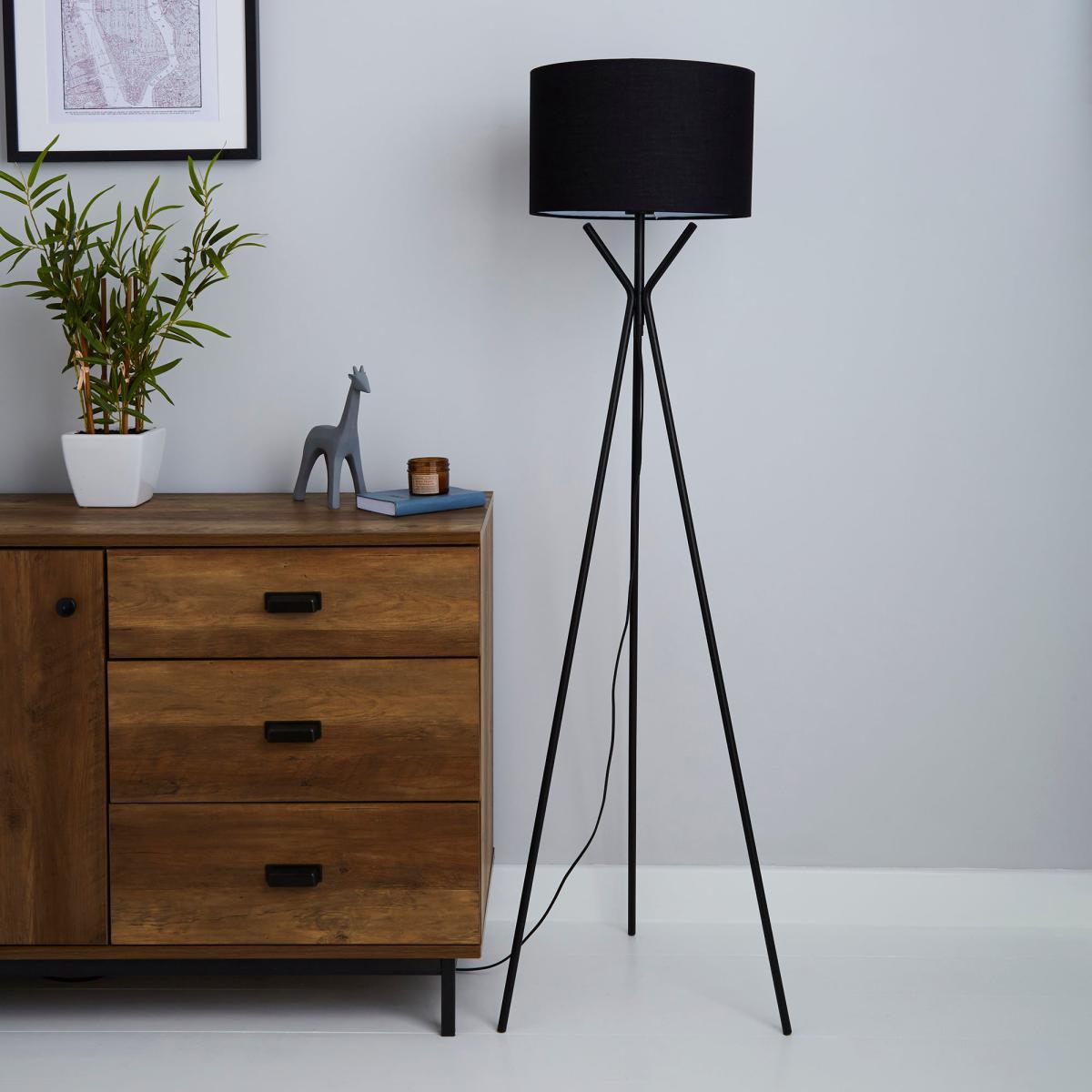 Drei Tripod Black Floor Lamp Black – image 2