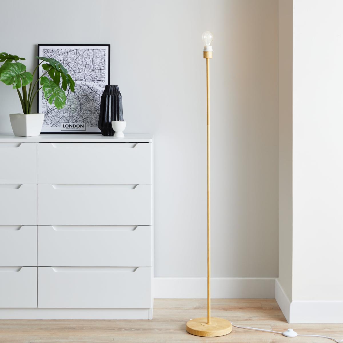 Luna Wood Floor Lamp Base Brown – image 1