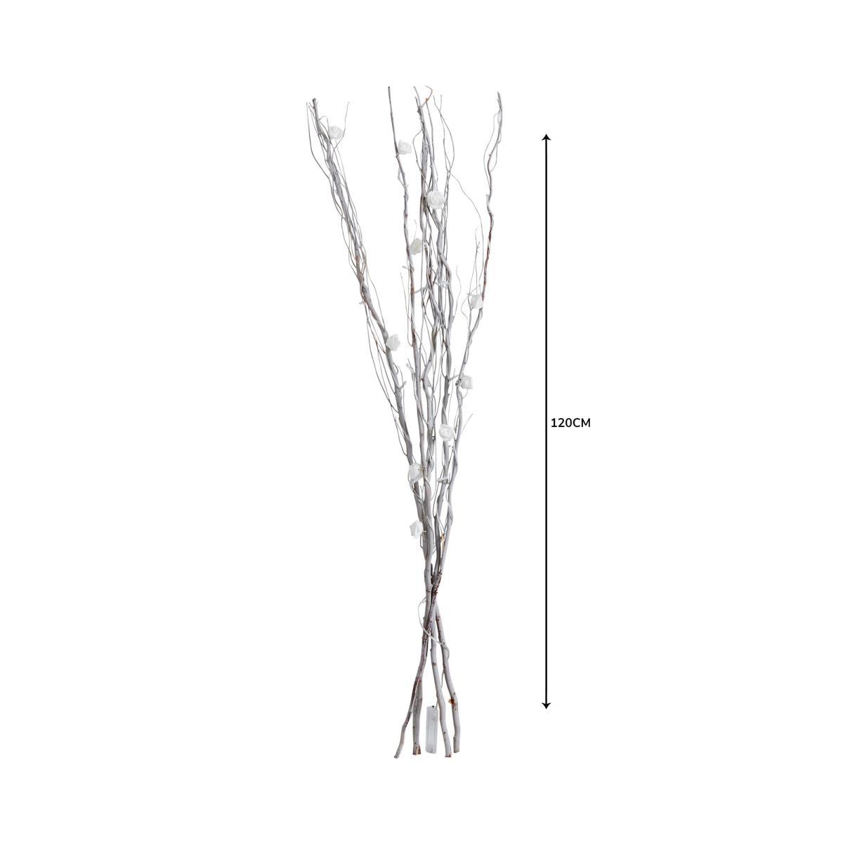 White Rose Silver Twig Lights White – image 2