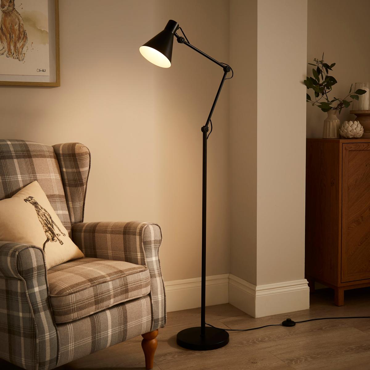Lennix Industrial Metal Adjustable Floor Lamp Matt Black – image 2