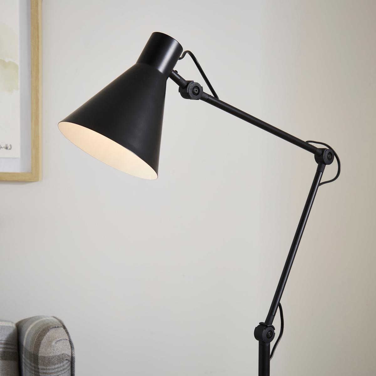 Lennix Industrial Metal Adjustable Floor Lamp Matt Black – image 3