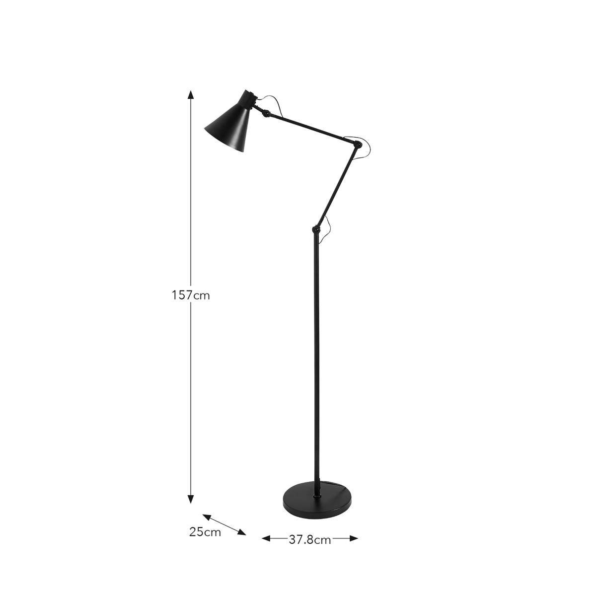 Lennix Industrial Metal Adjustable Floor Lamp Matt Black – image 6
