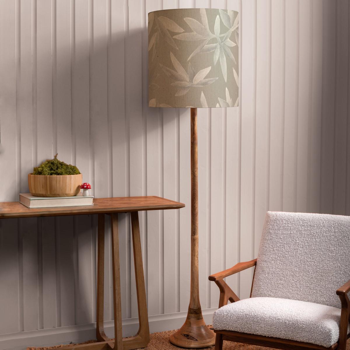 Kinross Floor Lamp with Silverwood Shade Silverwood Light Grey – image 1