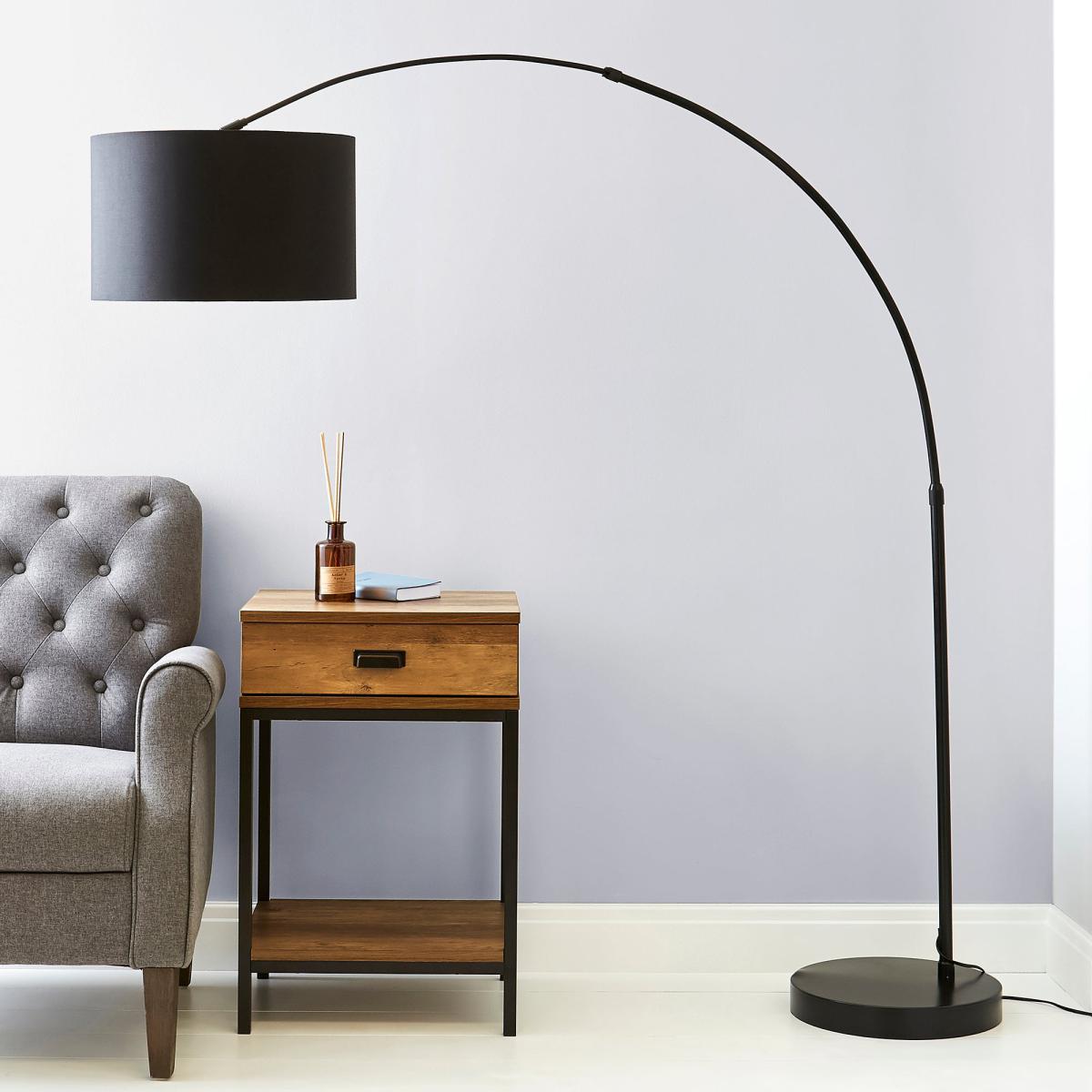 Damien Black Arc Floor Lamp Black – image 2