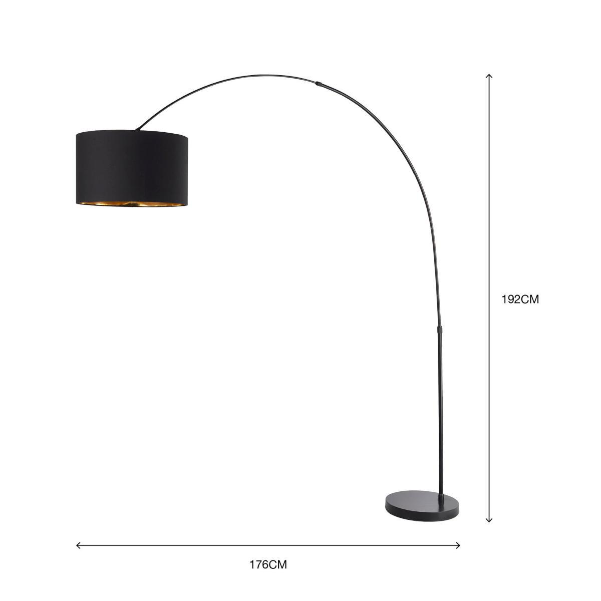 Damien Black Arc Floor Lamp Black – image 7