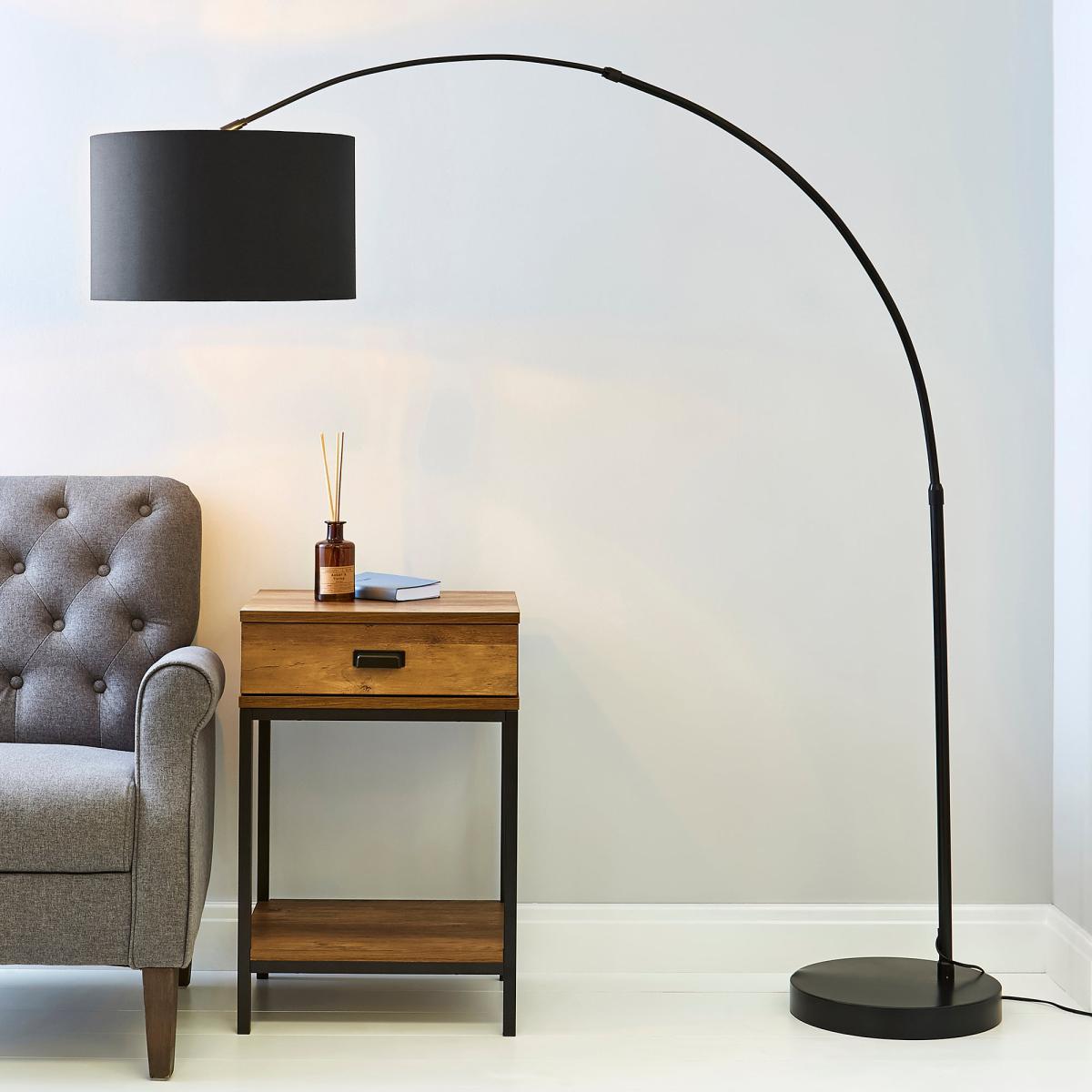 Damien Black Arc Floor Lamp Black – image 1