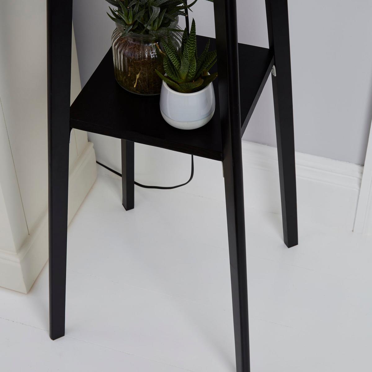Beaumont Wood Tripod Plant Black Floor Lamp Black – image 3