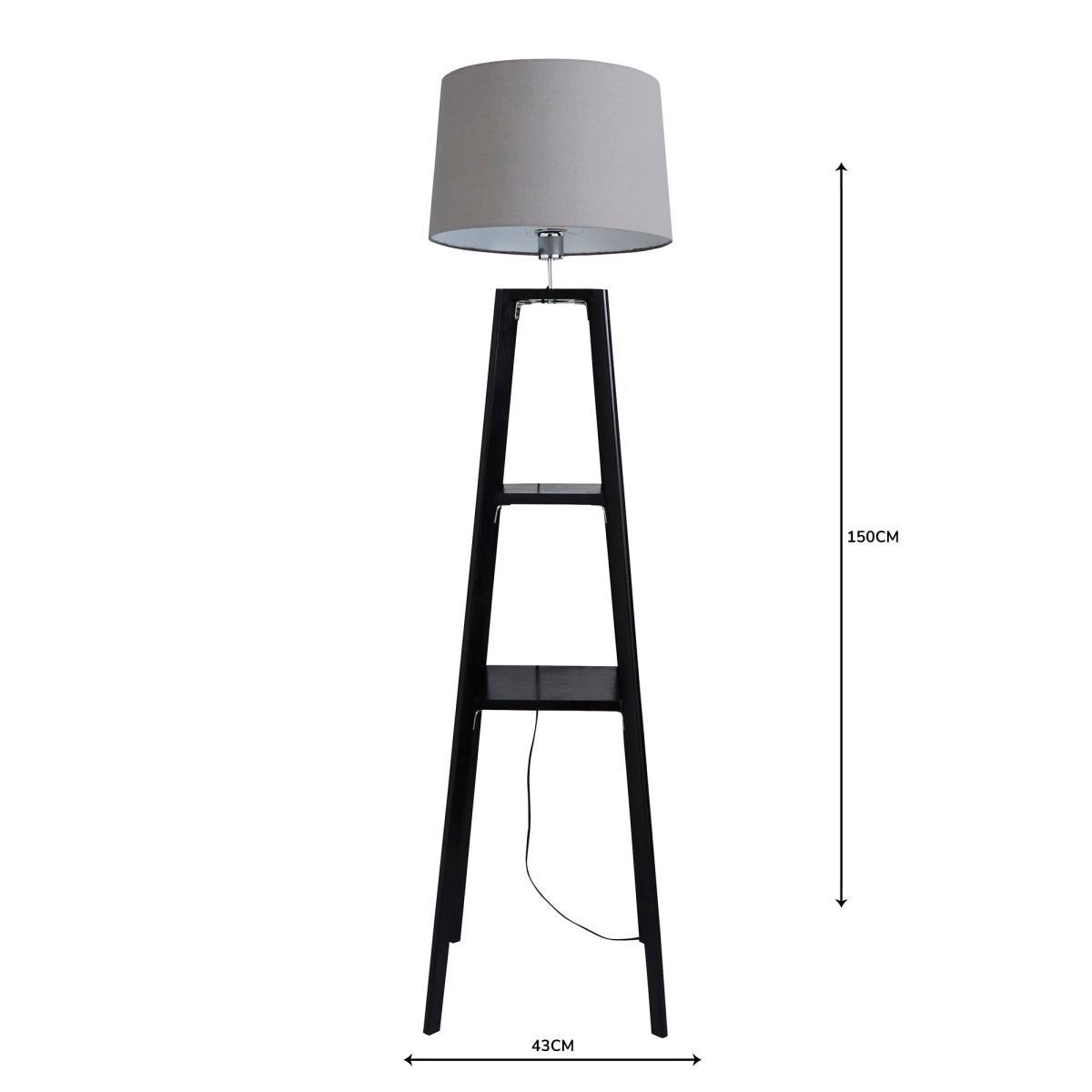 Beaumont Wood Tripod Plant Black Floor Lamp Black – image 6