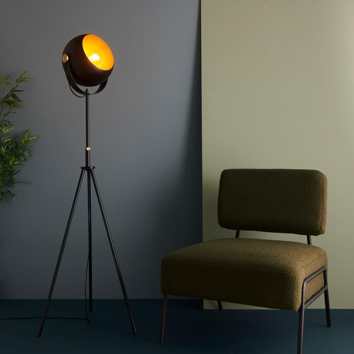 Olympya Industrial Metal Adjustable Floor Lamp Black – image 2