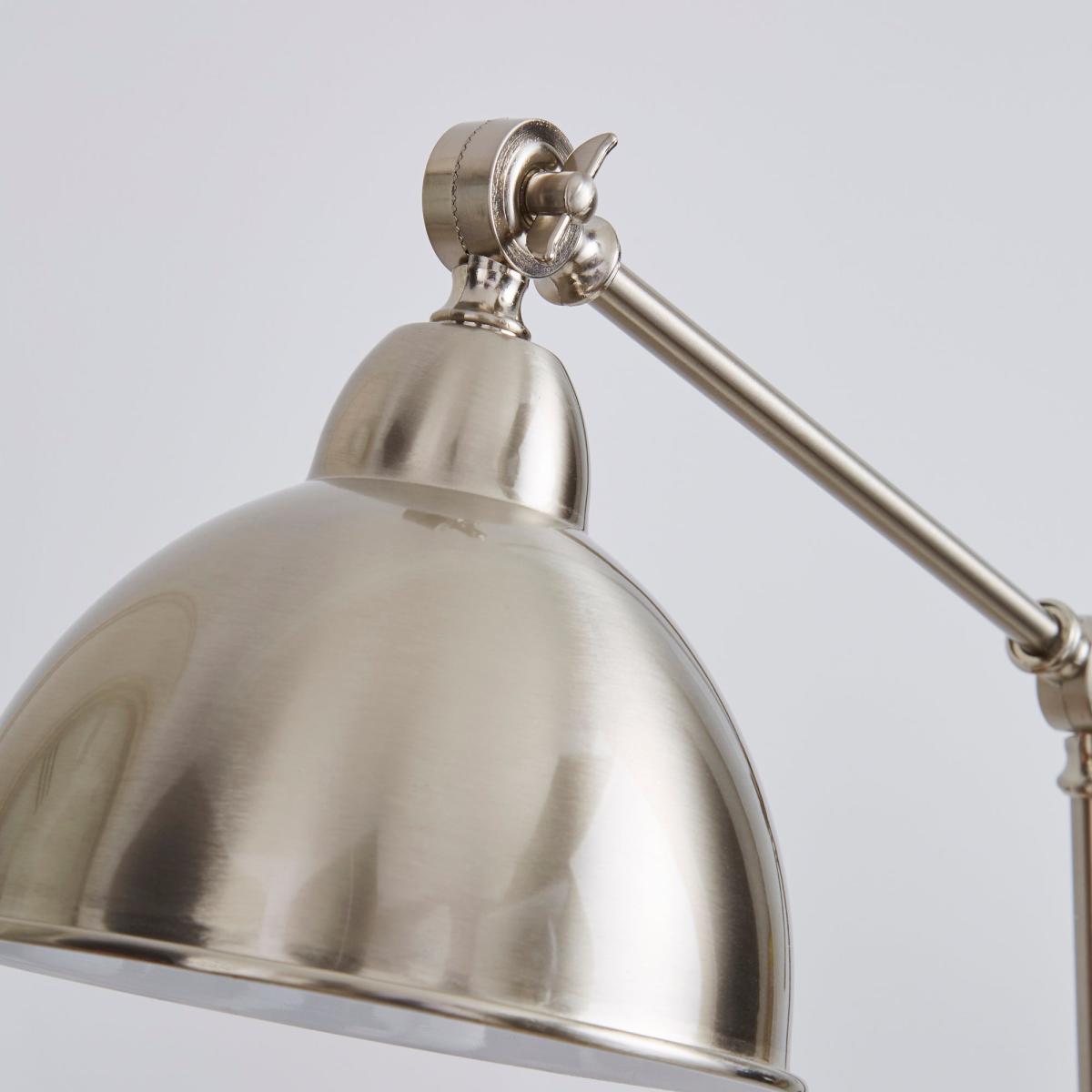 Lever Arm Satin Nickel Floor Lamp Silver – image 3