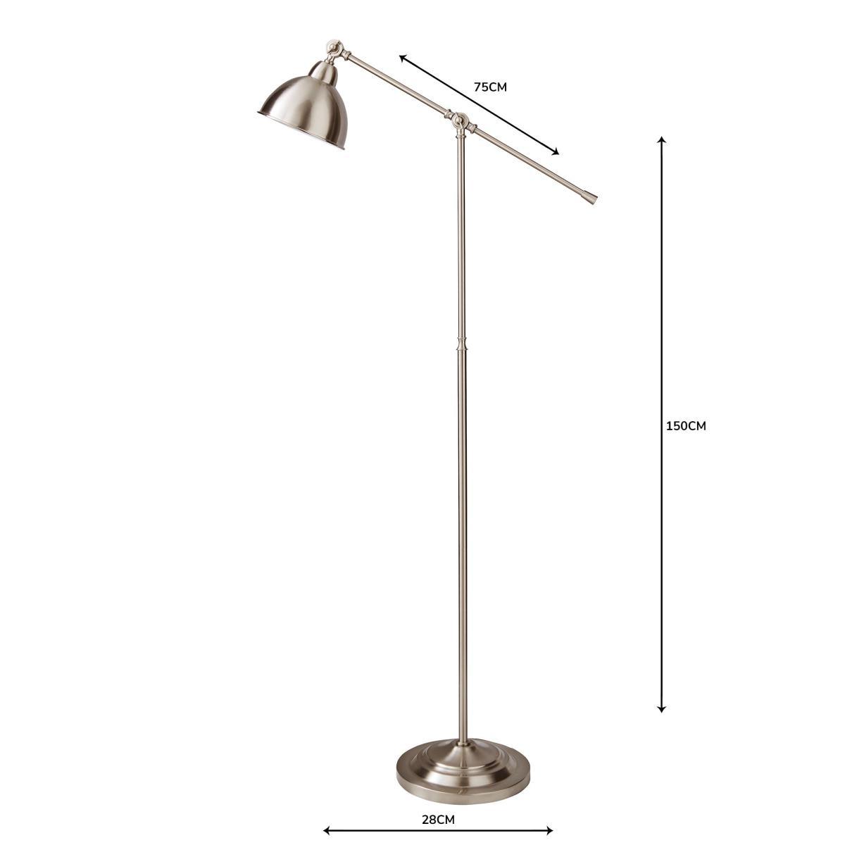 Lever Arm Satin Nickel Floor Lamp Silver – image 6