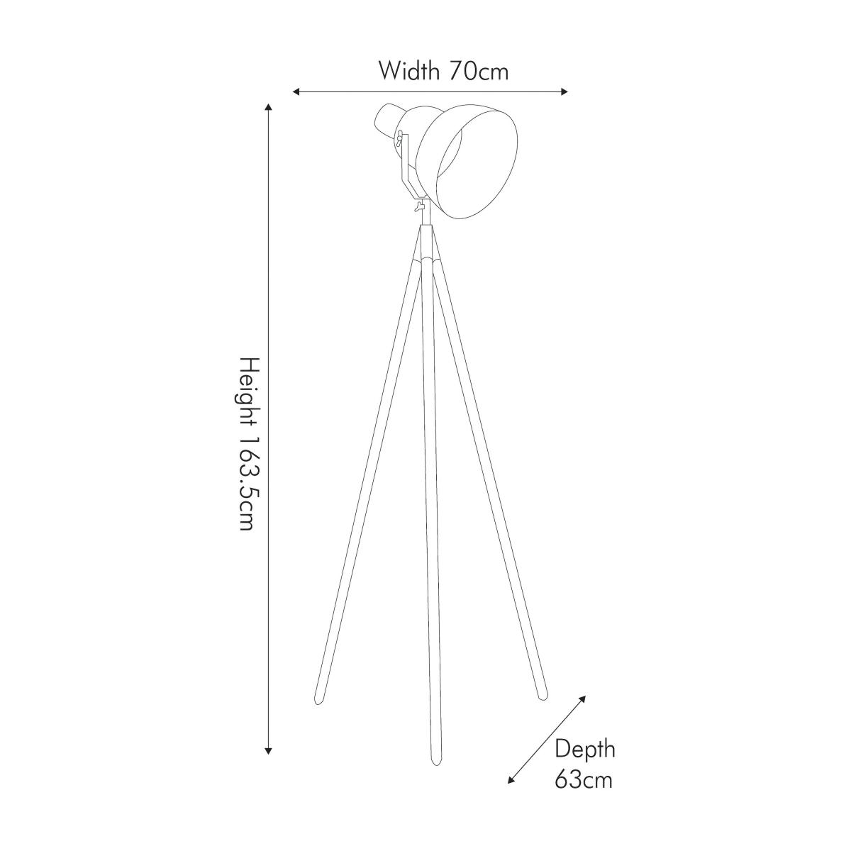 Larkin Grey Metal and Natural Wood Tripod Floor Film Light Natural – image 3