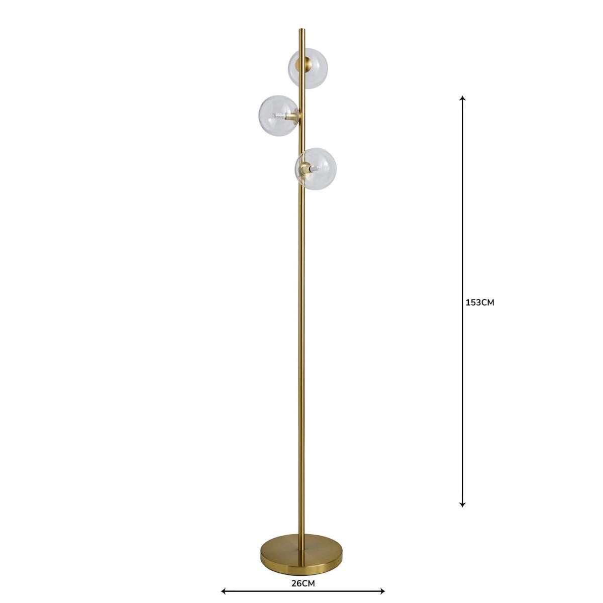 Nour Antique Brass and Glass Floor Lamp Gold – image 7