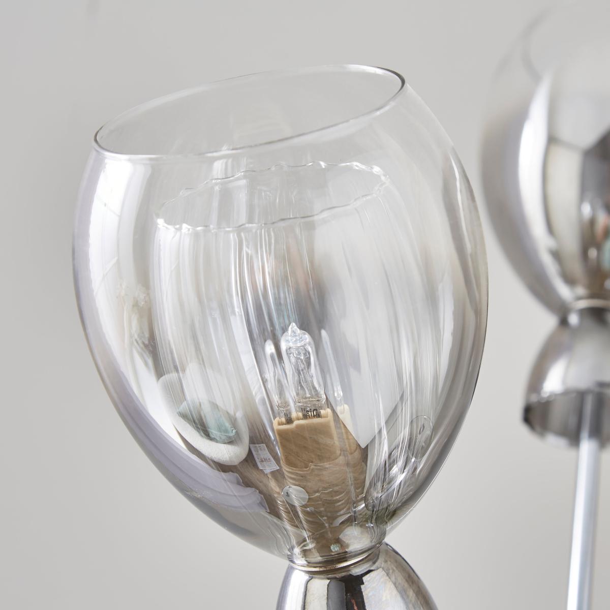 Sylvia Glass Floor Lamp Silver – image 3