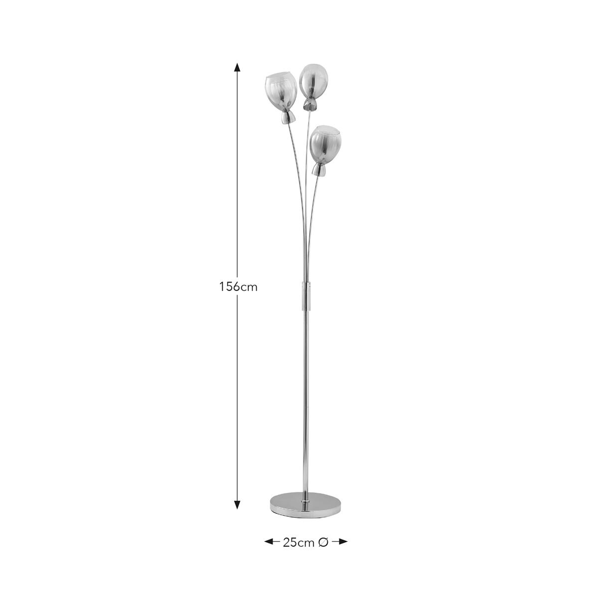 Sylvia Glass Floor Lamp Silver – image 6
