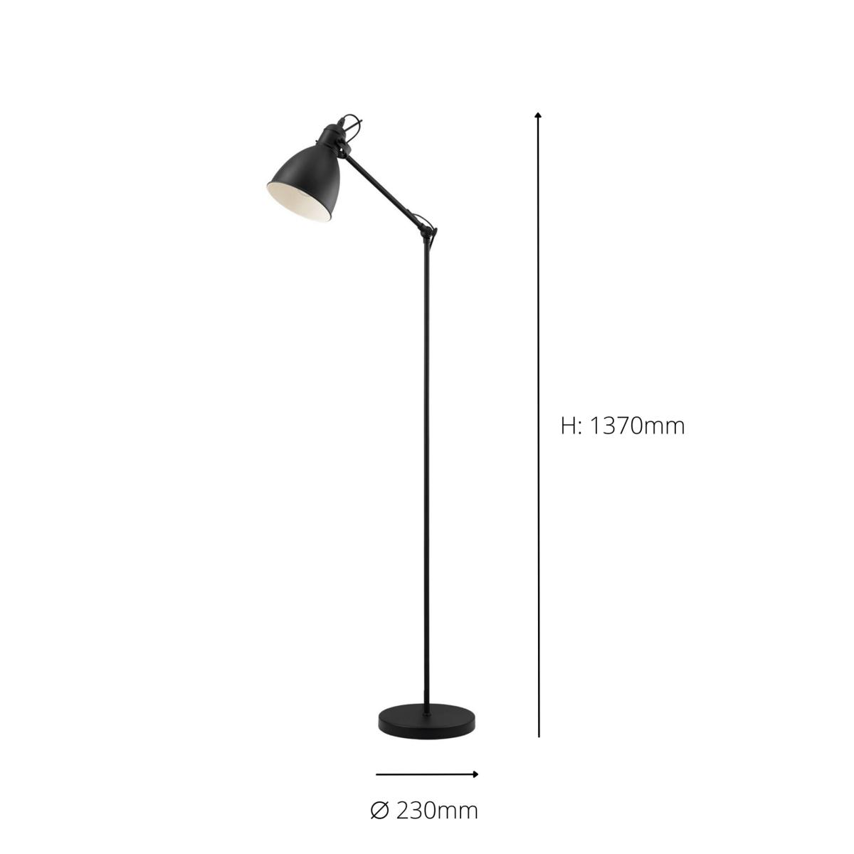 EGLO Priddy Steel Adjustable Floor Lamp Black – image 4