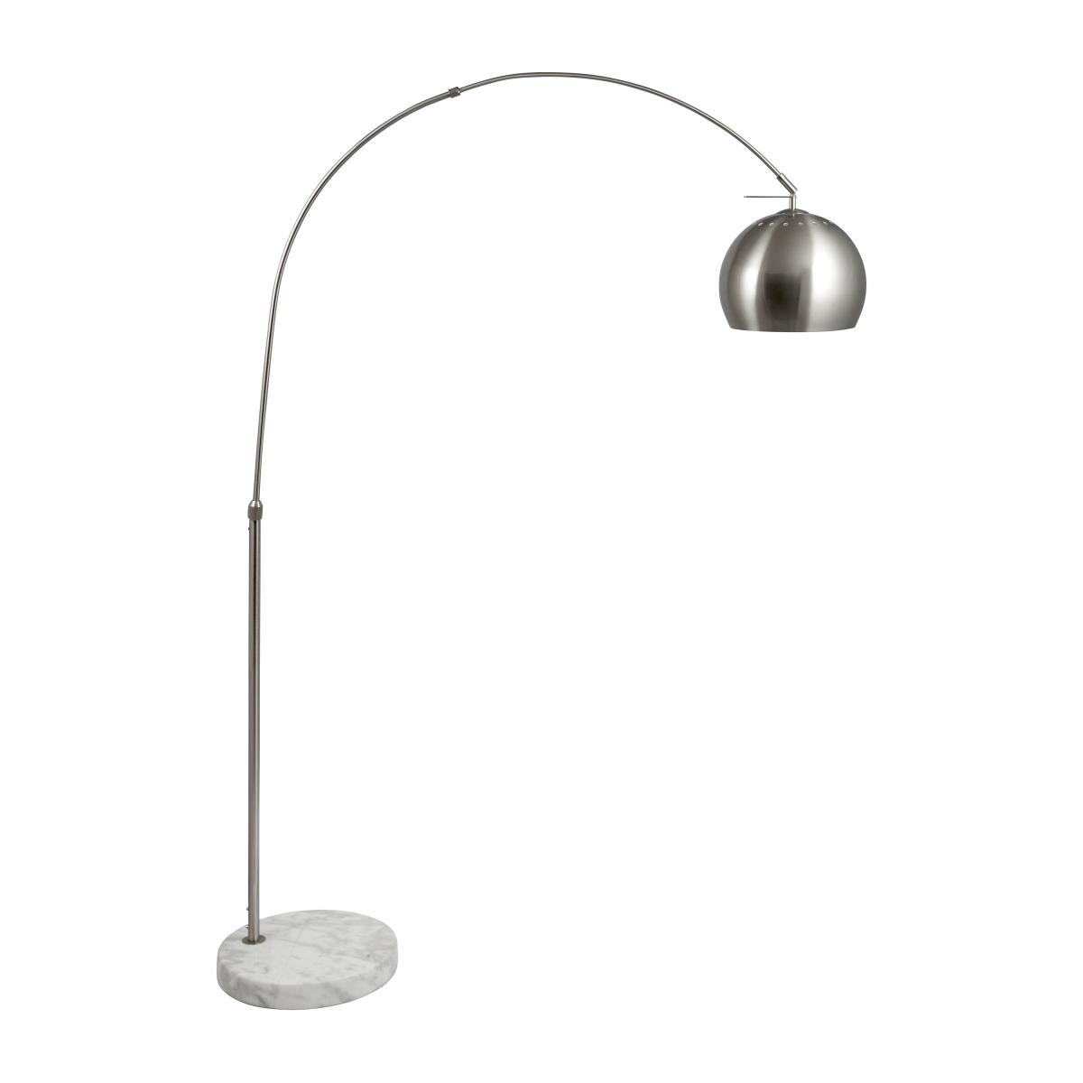Feliciani Brushed Metal and Marble Floor Lamp Silver – image 2