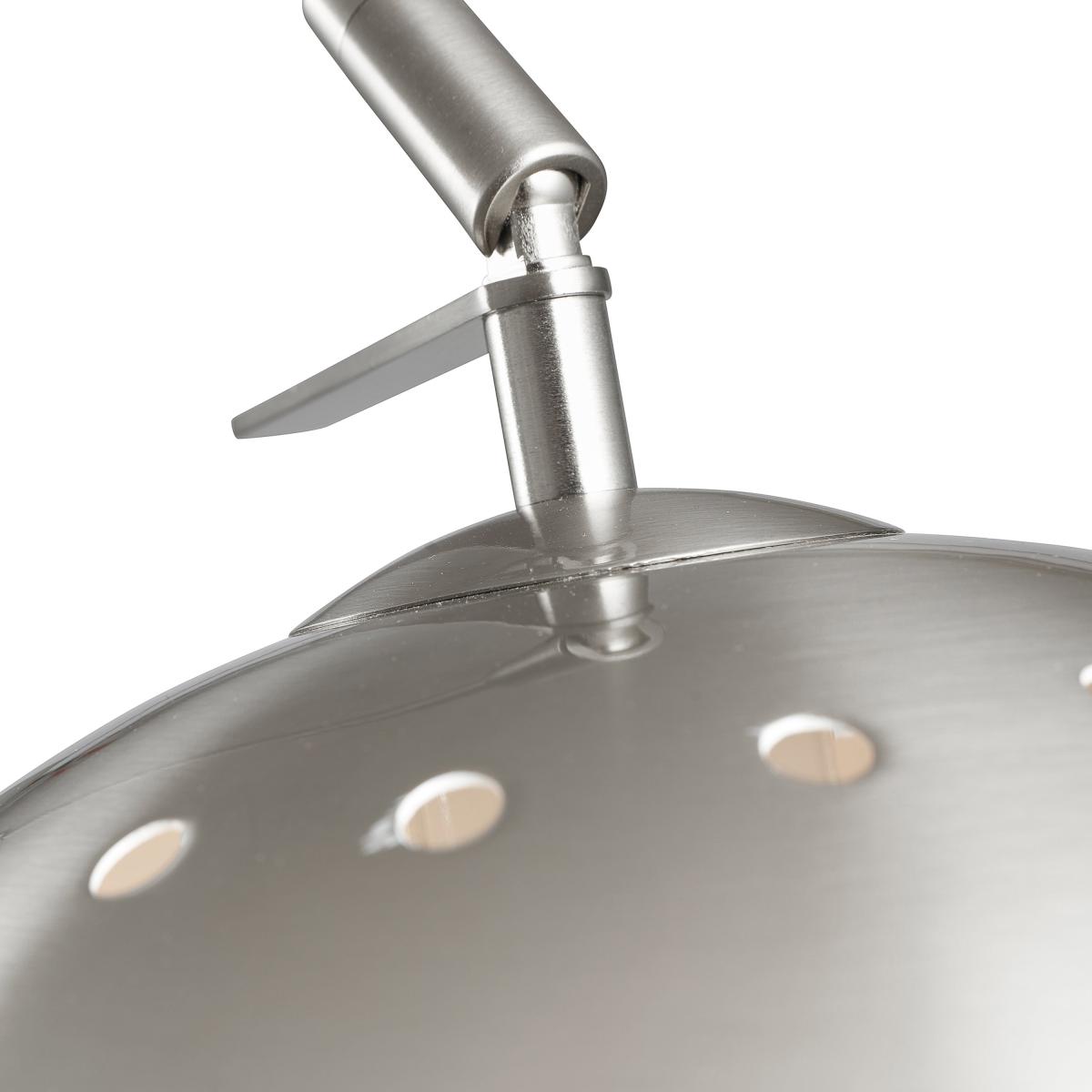 Feliciani Brushed Metal and Marble Floor Lamp Silver – image 3