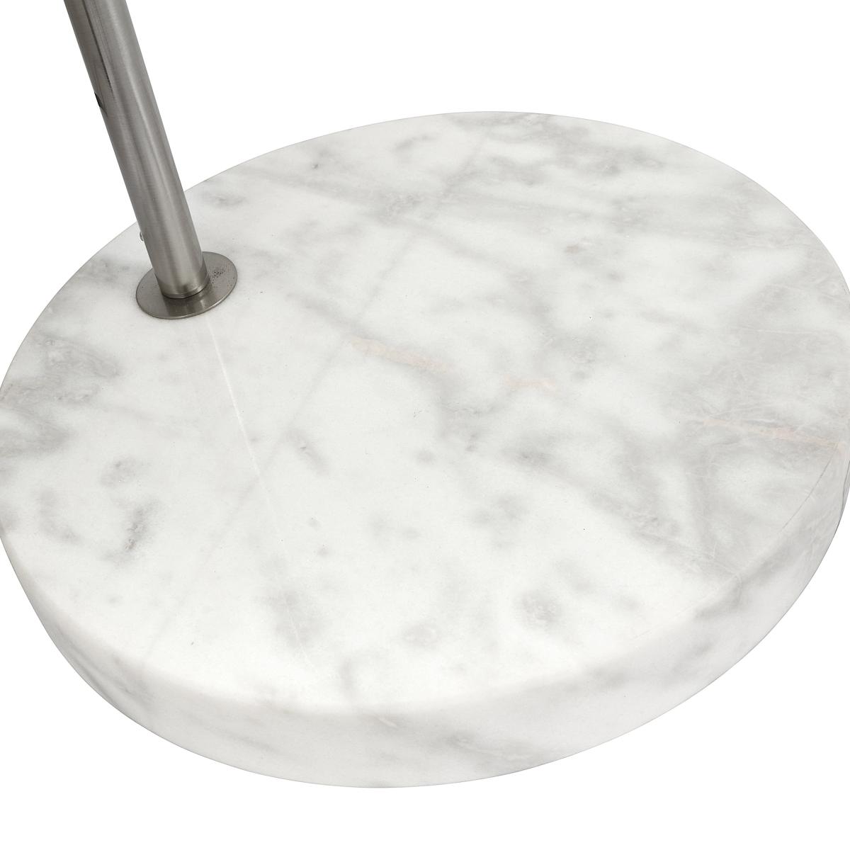 Feliciani Brushed Metal and Marble Floor Lamp Silver – image 5