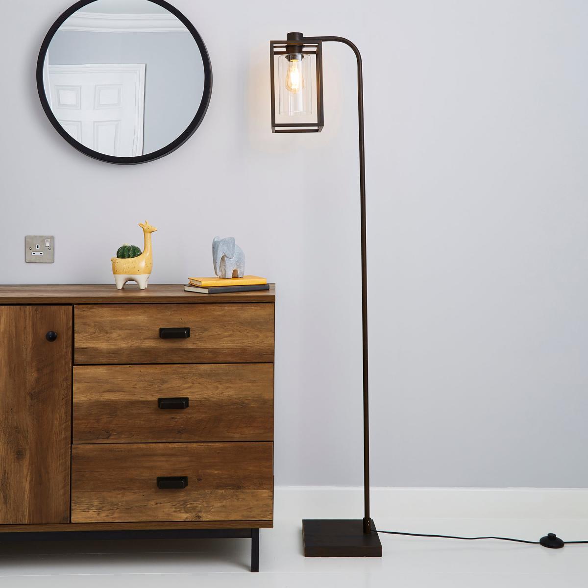 London Bronze Industrial Floor Lamp Brown – image 1