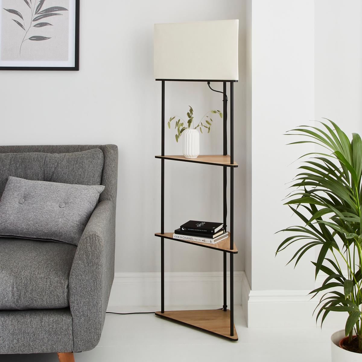 Element Sunds Corner Shelved Floor Lamp Light Wood Light Wood – image 2