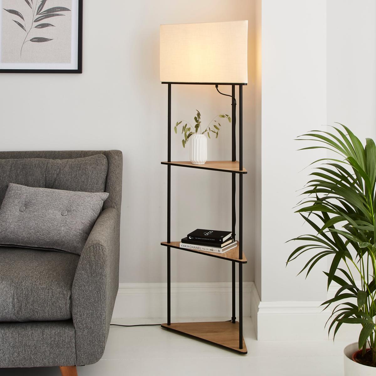Element Sunds Corner Shelved Floor Lamp Light Wood Light Wood – image 1