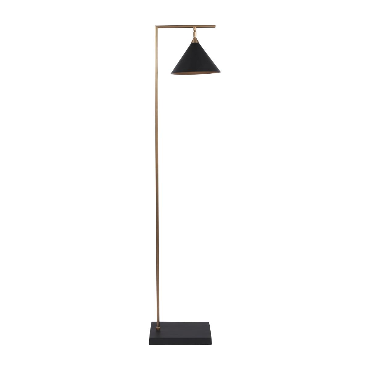 Zeta Matt Black and Antique Brass Floor Lamp Black – image 2