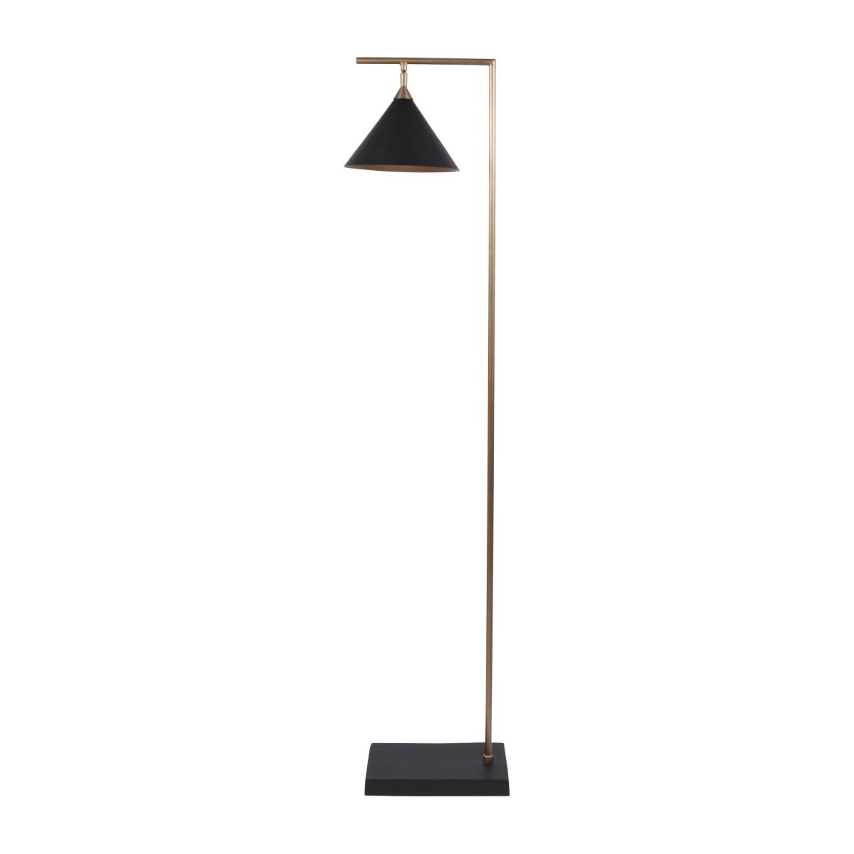 Zeta Matt Black and Antique Brass Floor Lamp Black – image 3