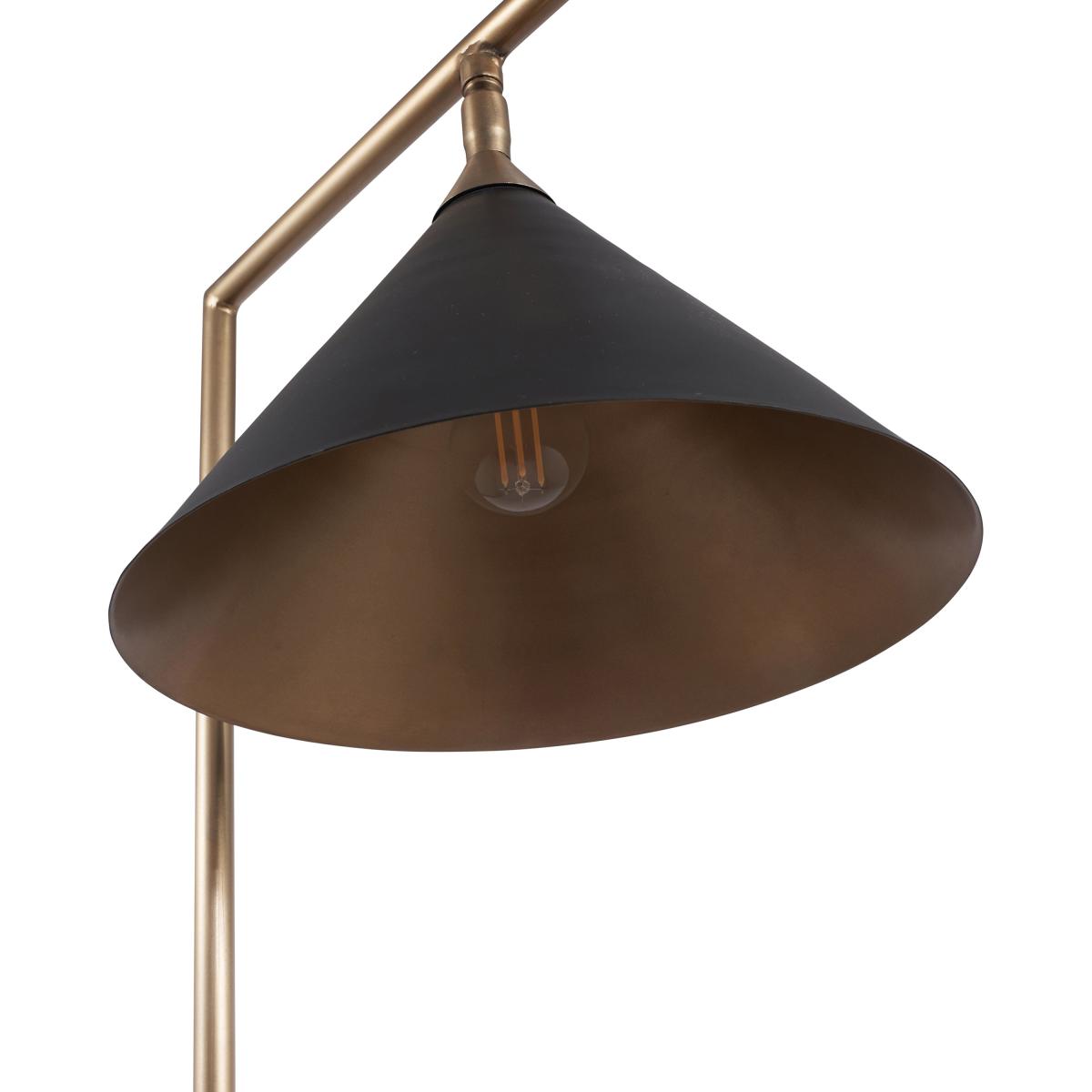 Zeta Matt Black and Antique Brass Floor Lamp Black – image 5