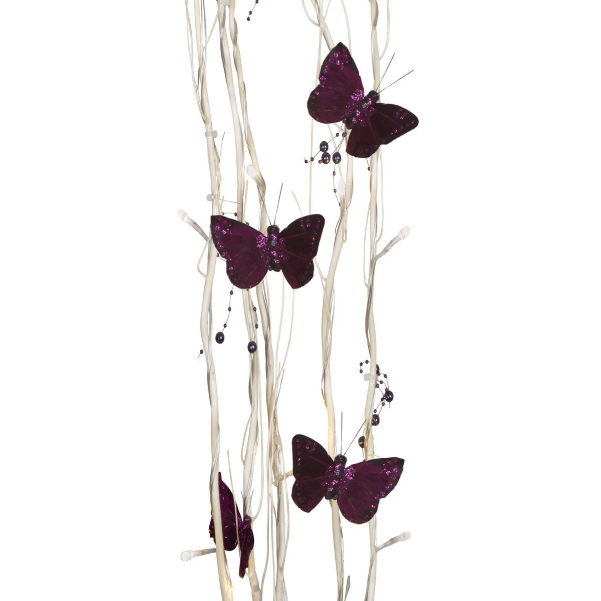 Purple Butterflies White Twig Lights White – image 2