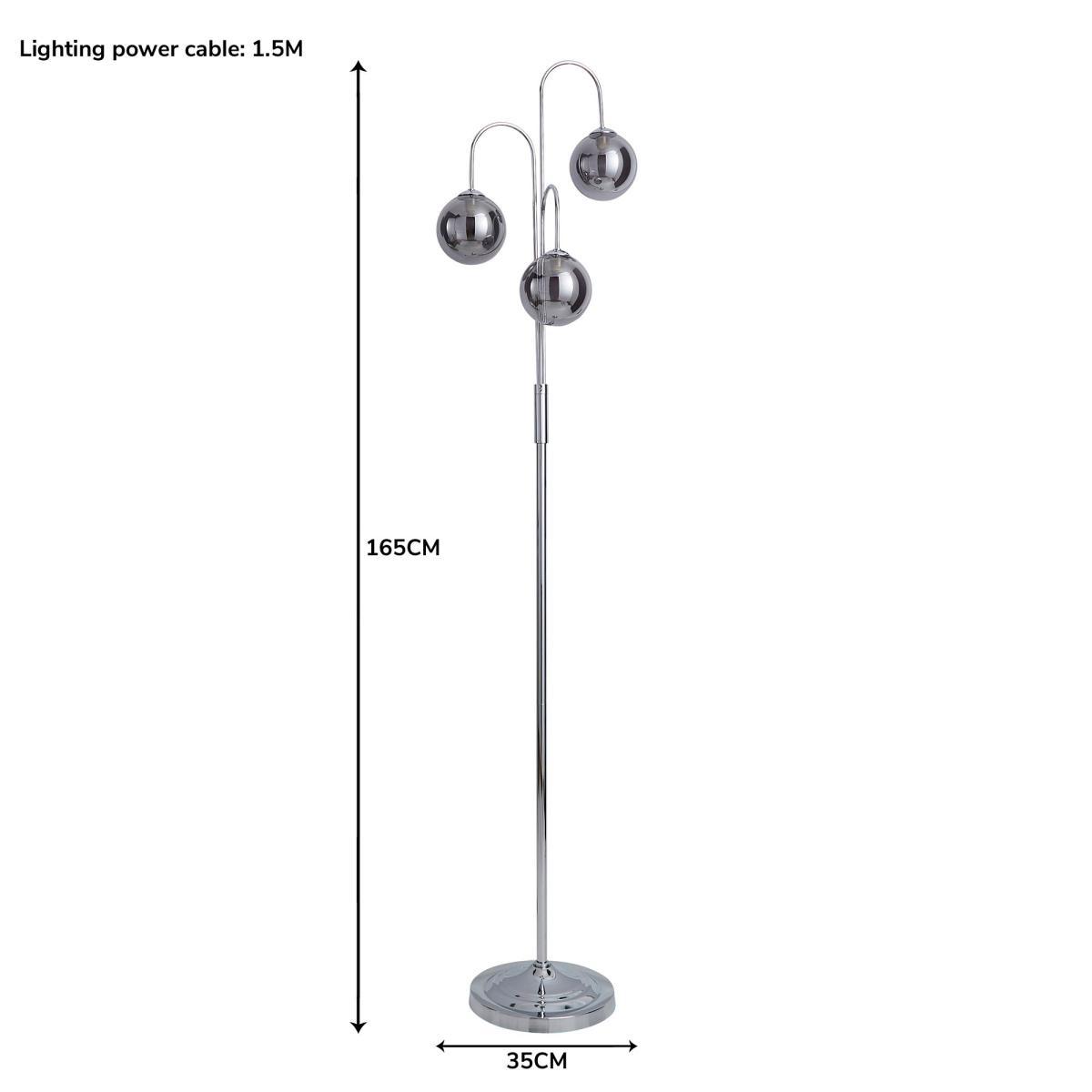 Gigi 3 Light Chrome Floor Lamp Chrome – image 7